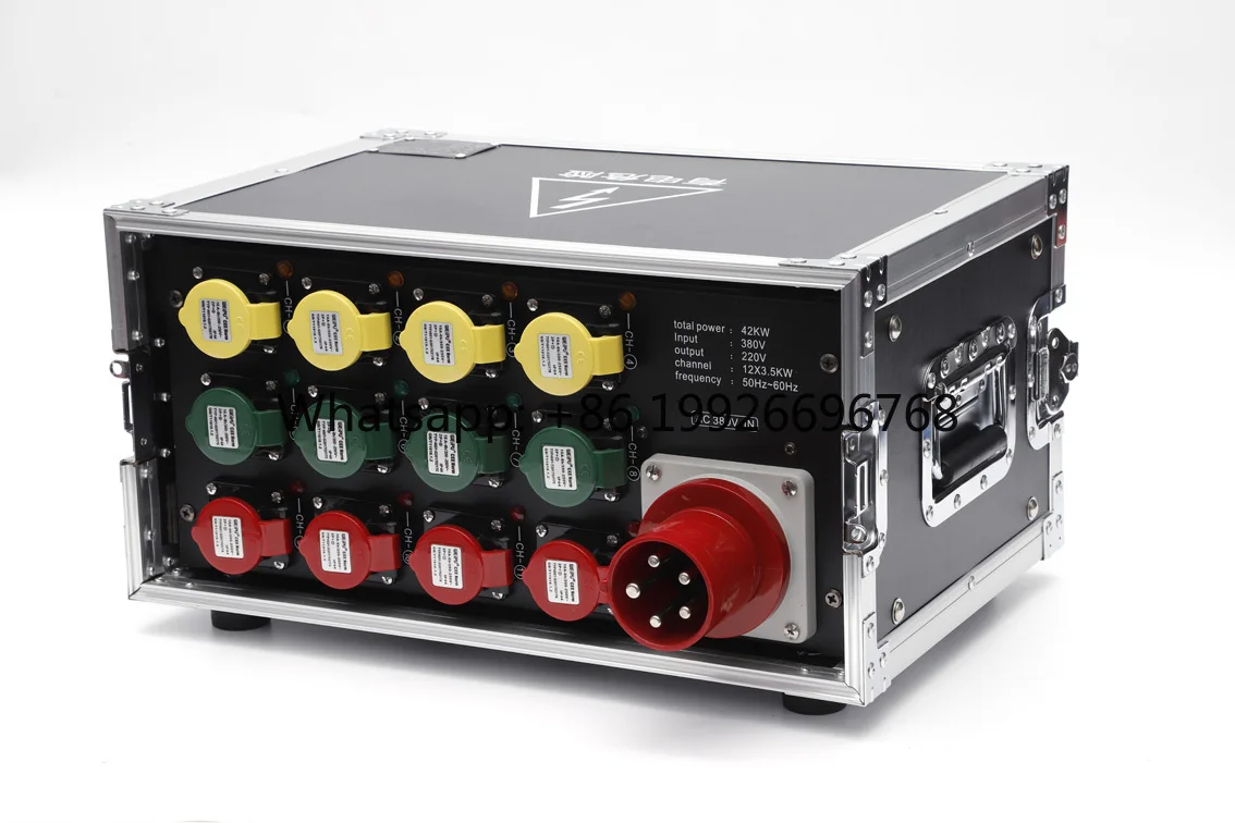 12-Way Flight Case Power Distribution Box - Aluminum Enclosure with 16A Output Sockets & 63A 5-Pin Input for Stage
12-Way Flight Case Power Distribution Box - Aluminum Enclosure with 16A Output Sockets & 63A 5-Pin Input for Stage