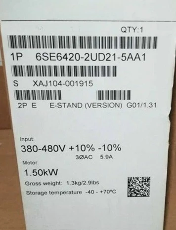 Brand New Original 6SE6420-2UD21-5AA1 frequency converter Fast delivery
Brand New Original 6SE6420-2UD21-5AA1 frequency converter Fast delivery