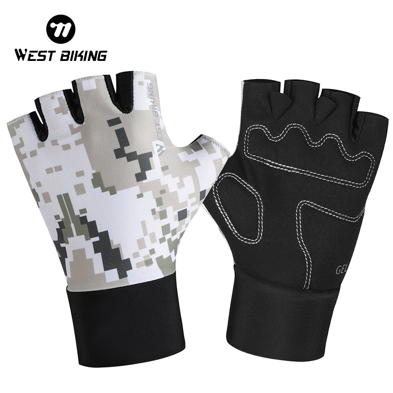 Детские велосипедные перчатки WEST BIKING, смешные камуфляжные Нескользящие митенки без пальцев, охлаждающая спортивная одежда, на лето 
Детские велосипедные перчатки WEST BIKING, смешные камуфляжные Нескользящие митенки без пальцев, охлаждающая спортивная одежда, на лето