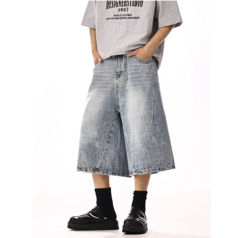 American Retro Denim Shorts Men's Summer New Washed Heavyweight High Street Loose Straight Leg Wide Leg Slim Fit Mid Length Pant
American Retro Denim Shorts Men's Summer New Washed Heavyweight High Street Loose Straight Leg Wide Leg Slim Fit Mid Length Pant