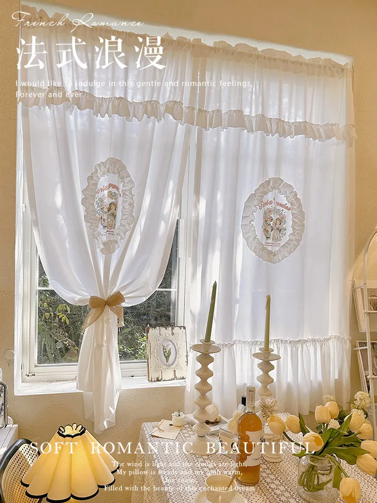 Romantic White Lace Embroidered Floral Half Curtains,Korean Princess Curtains for Bedroom Balcony Girl Room Partition Curtains
Romantic White Lace Embroidered Floral Half Curtains,Korean Princess Curtains for Bedroom Balcony Girl Room Partition Curtains