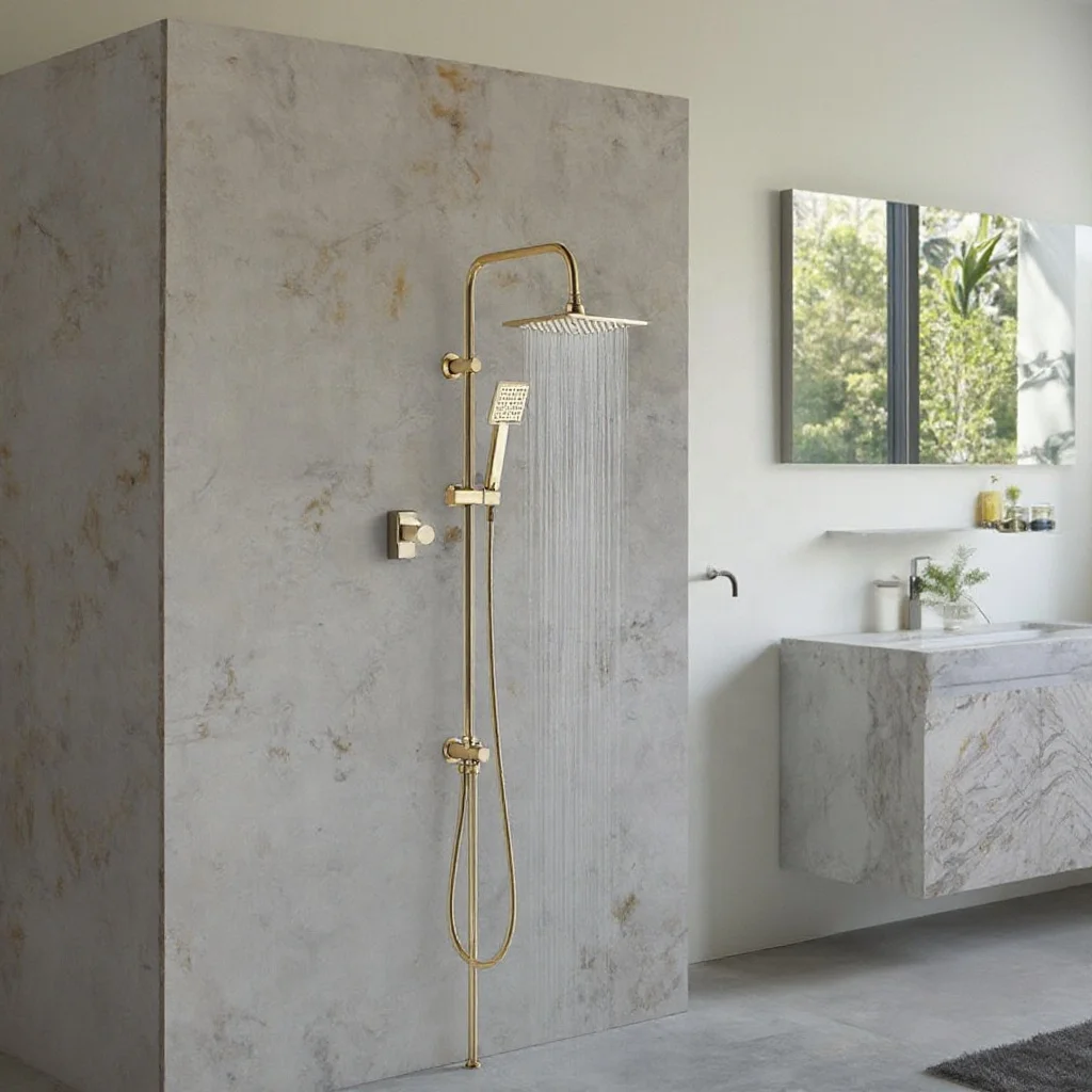 !@Gold Polished Modern Contemporary Massage Shower Panel System Soft Rain Shower for Apartment or Hotel Bathroom
!@Gold Polished Modern Contemporary Massage Shower Panel System Soft Rain Shower for Apartment or Hotel Bathroom