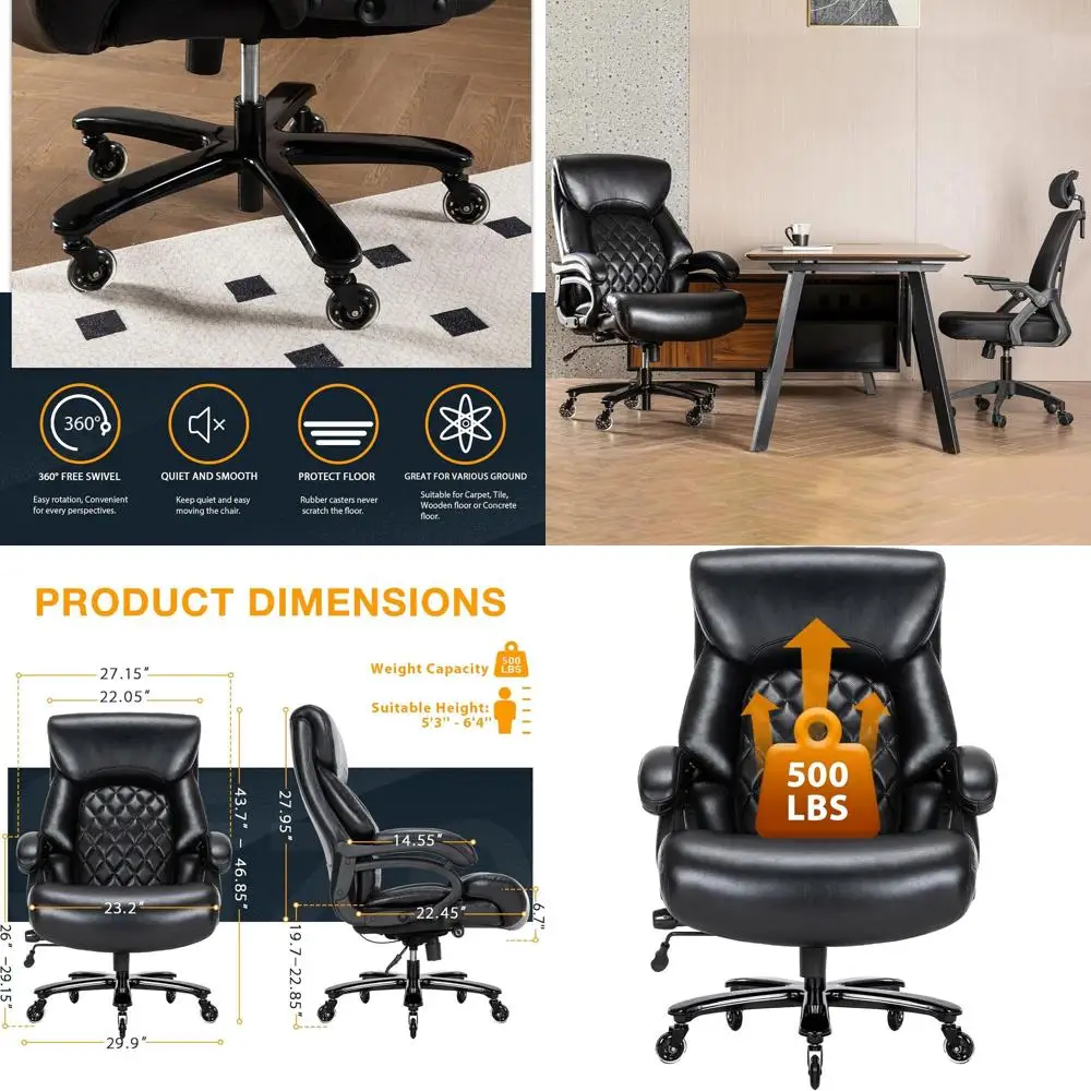 500lbs Capacity High Back Extra Wide Ergonomic Office Chair for Comfortable Computing at Home or Work
500lbs Capacity High Back Extra Wide Ergonomic Office Chair for Comfortable Computing at Home or Work