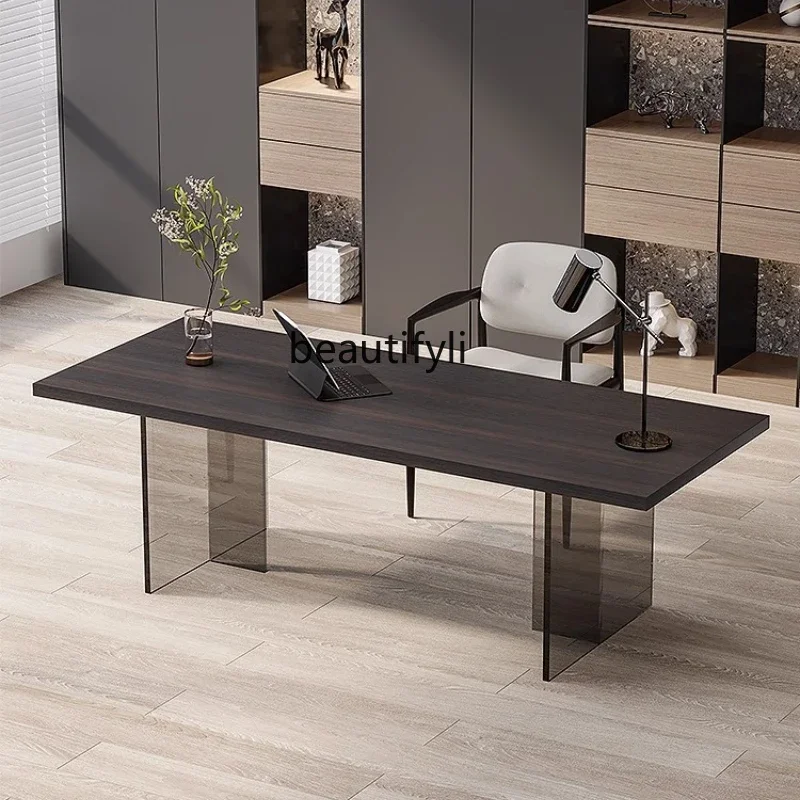 46Italian light luxury minimalist solid wood desk study acrylic suspended office computer desk
46Italian light luxury minimalist solid wood desk study acrylic suspended office computer desk