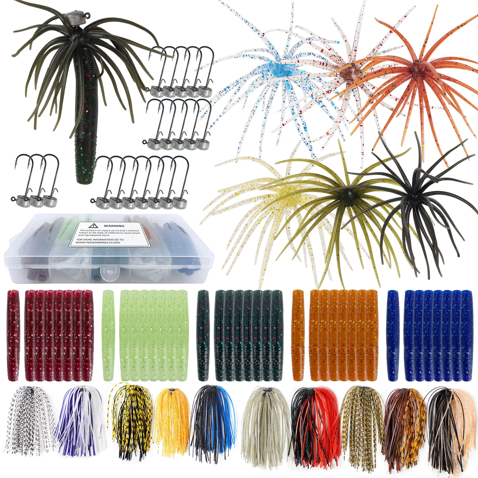 FREE FISHER 77pcs/Lot Soft Worm Lures with Ned Hook,Fishing Mushroom Jigs,Sea Urchin Bait Rigs,Finesse Stickworms Rubber Skirts
FREE FISHER 77pcs/Lot Soft Worm Lures with Ned Hook,Fishing Mushroom Jigs,Sea Urchin Bait Rigs,Finesse Stickworms Rubber Skirts