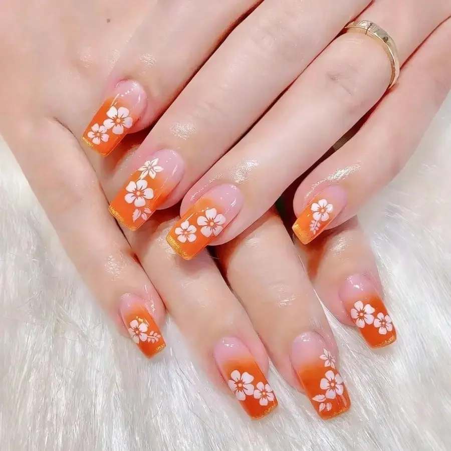 24Pcs Long Square White Floral Gradient Press On Nails, Reusable Easy Apply, For Women Party Daily Office Date Wedding
24Pcs Long Square White Floral Gradient Press On Nails, Reusable Easy Apply, For Women Party Daily Office Date Wedding