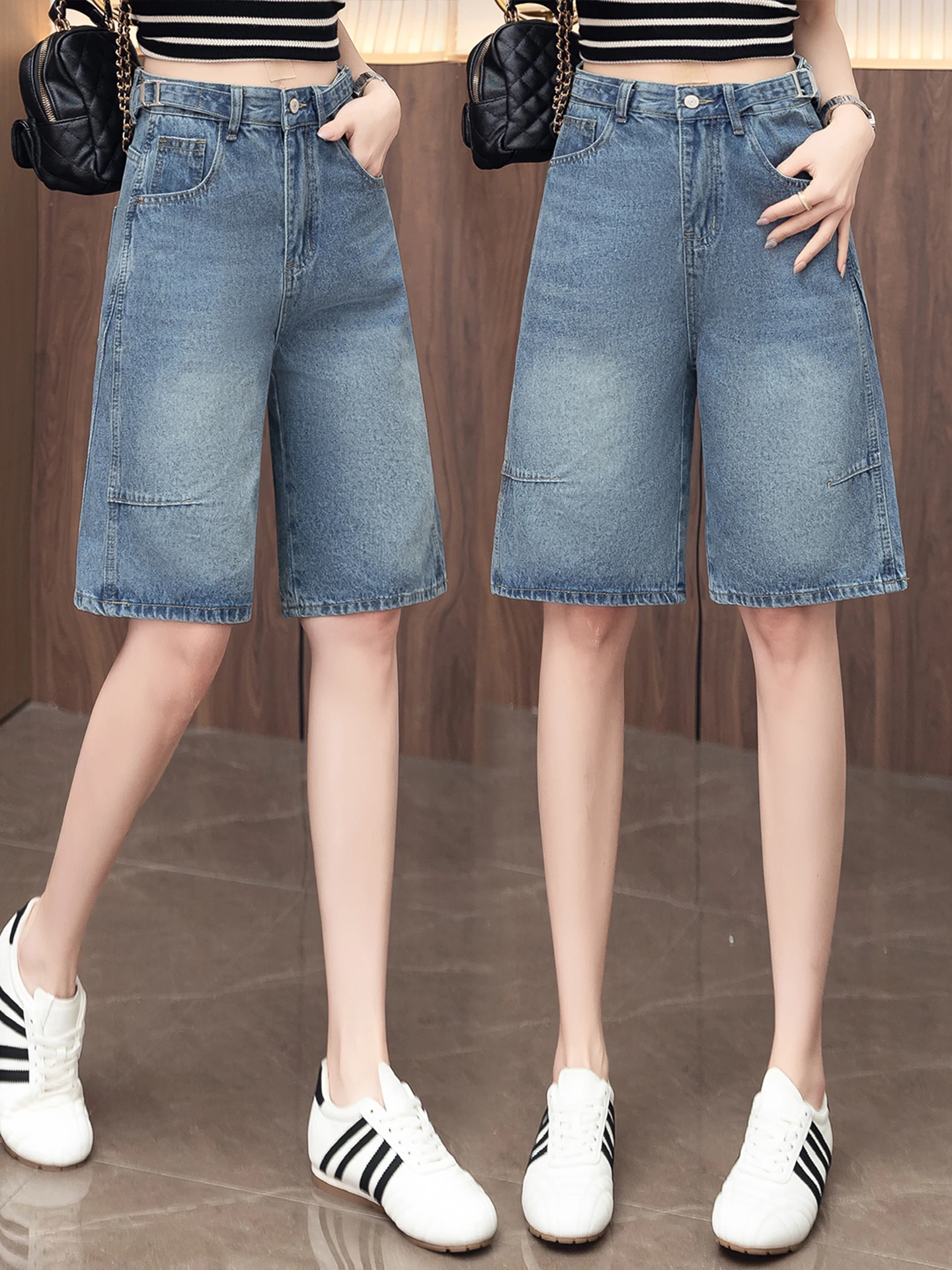 Summer Thin Five-Quarter High Waist Wide Leg Jeans Shorts Women's Loose Fit A-Line Casual Comfortable Breathable Wear Resistant
Summer Thin Five-Quarter High Waist Wide Leg Jeans Shorts Women's Loose Fit A-Line Casual Comfortable Breathable Wear Resistant