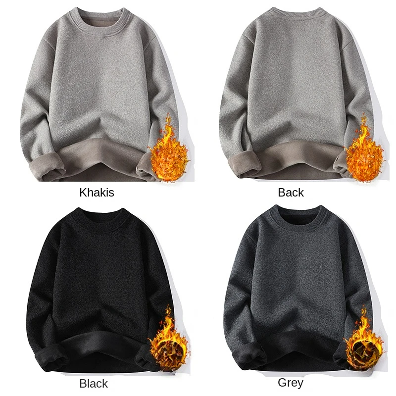 Casual Versatile Pullover Soft Winter Velvet Shirts New Men Knitted Sweater Solid Coat Plush Warm Tops Blouses Slim Fit Knitwear
Casual Versatile Pullover Soft Winter Velvet Shirts New Men Knitted Sweater Solid Coat Plush Warm Tops Blouses Slim Fit Knitwear