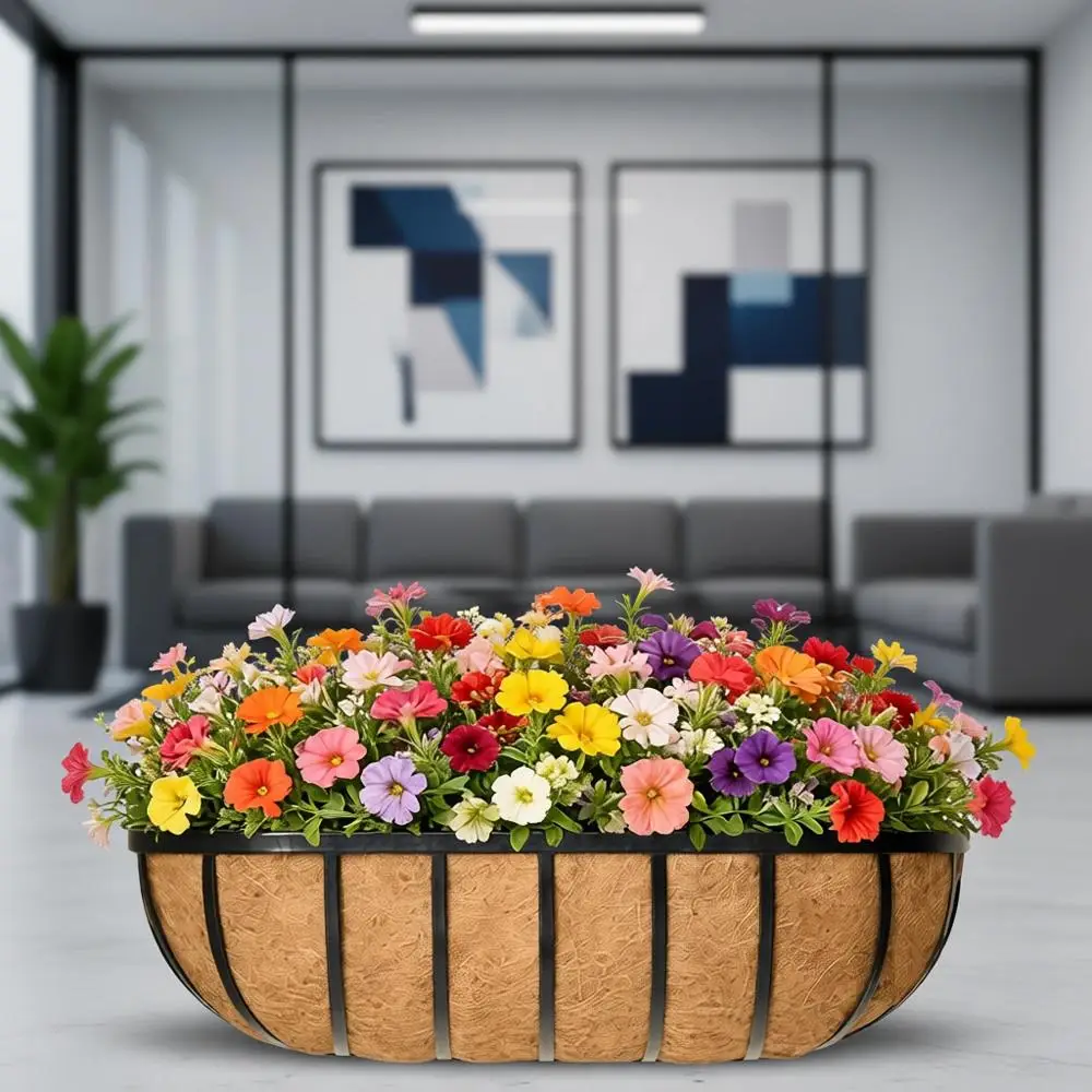 24 Inch Metal Wall-Mounted Planter Basket with Liner for Balcony and Porch (2 Pack)
24 Inch Metal Wall-Mounted Planter Basket with Liner for Balcony and Porch (2 Pack)