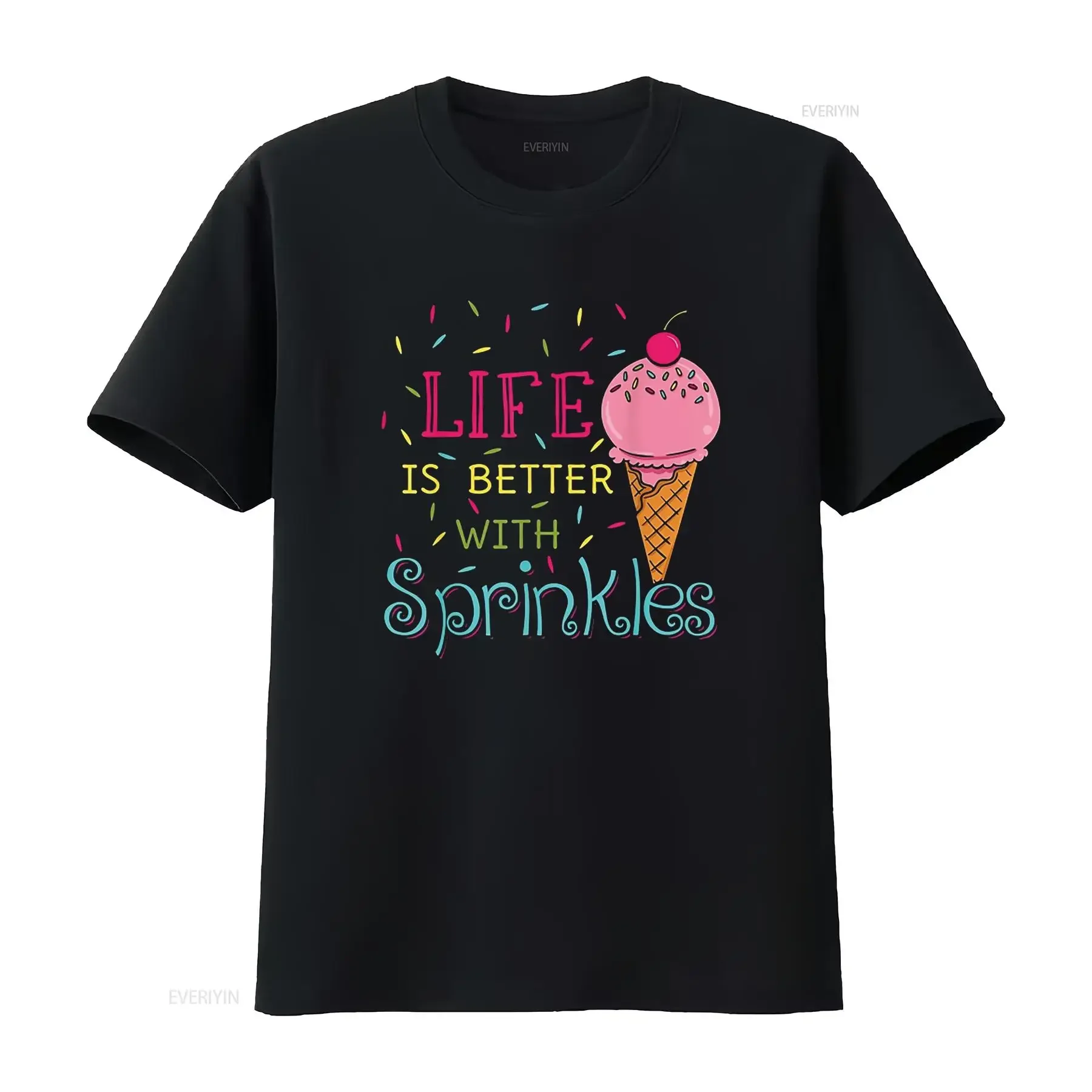 Womens Life Is Better With Sprinkles T Shirt Sweet Ice Cream Lover Black vintage Washed Stretched Stylish Versatile streetwear
Womens Life Is Better With Sprinkles T Shirt Sweet Ice Cream Lover Black vintage Washed Stretched Stylish Versatile streetwear