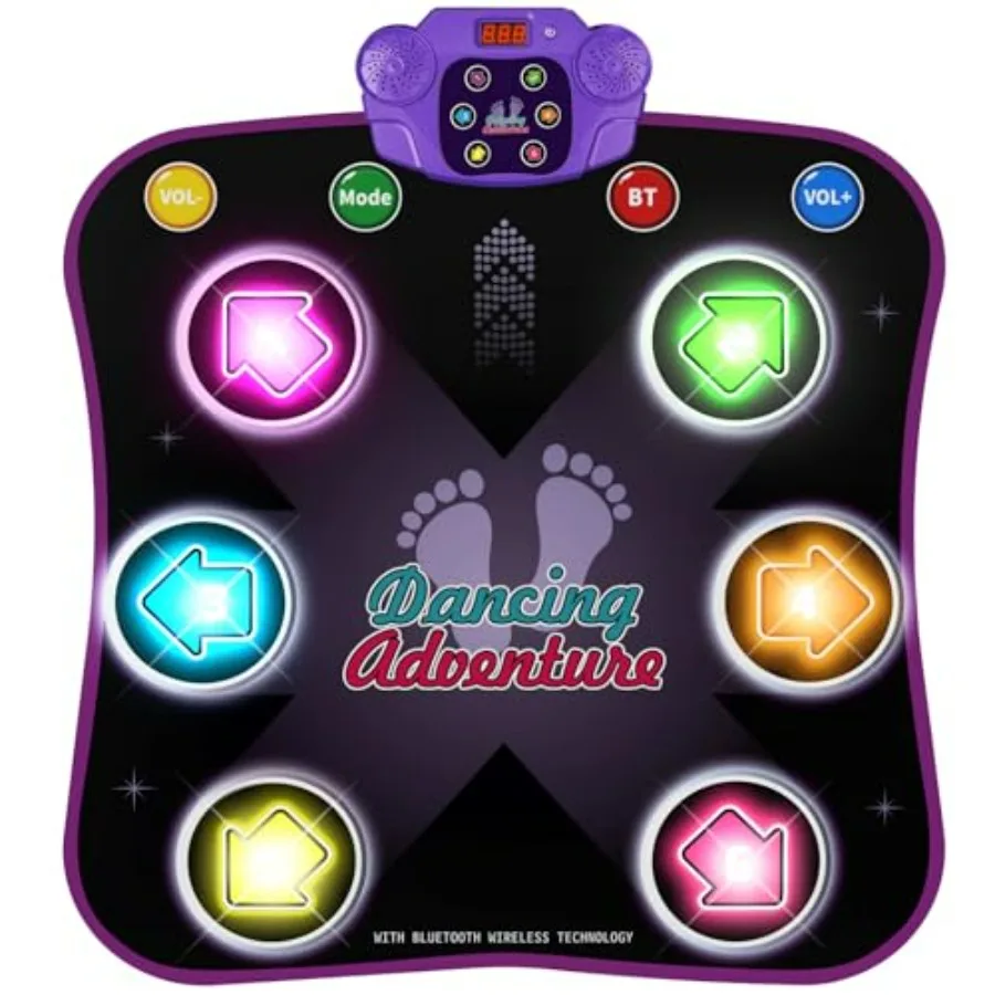 Electronic Dance Pad for 3-12 Year Old Light-up 6-Button Wireless Bluetooth Dance Mat with 5 Game Modes Music Interactive Toy B
Electronic Dance Pad for 3-12 Year Old Light-up 6-Button Wireless Bluetooth Dance Mat with 5 Game Modes Music Interactive Toy B