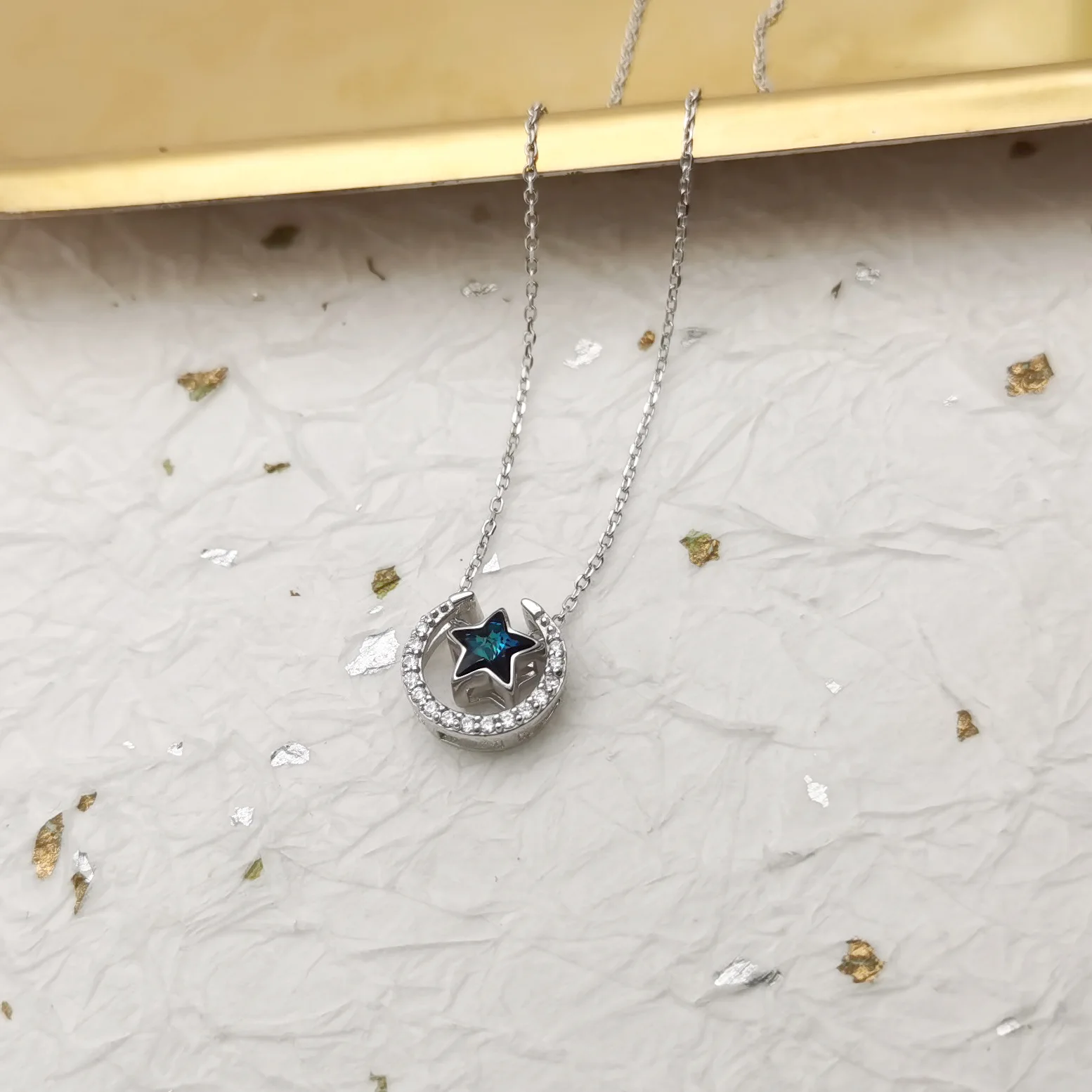 925 Sterling Silver Vintage Necklaces For Women Luxury Jewelry Star Moon Blue Crystal Choker Vintage Accessories Jewellery
925 Sterling Silver Vintage Necklaces For Women Luxury Jewelry Star Moon Blue Crystal Choker Vintage Accessories Jewellery