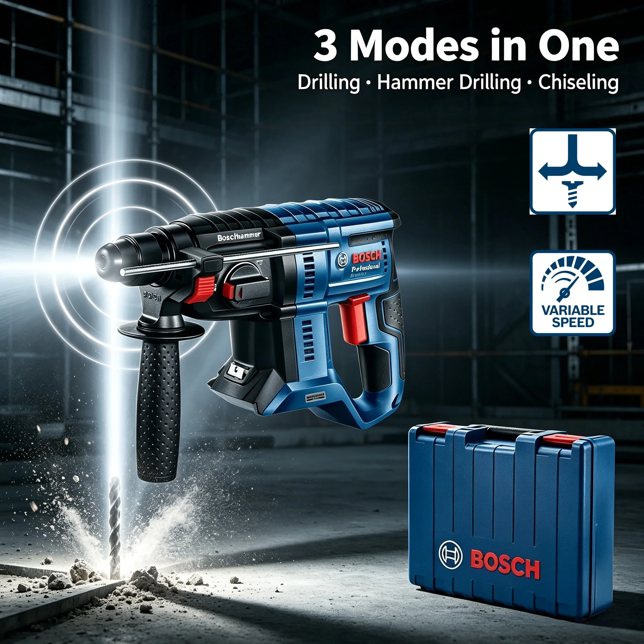 Bosch GBH 180-LI 18V Boschhammer Cordless Rotary Hammer, Heavy Duty Concrete Drilling Bare Tool
Bosch GBH 180-LI 18V Boschhammer Cordless Rotary Hammer, Heavy Duty Concrete Drilling Bare Tool