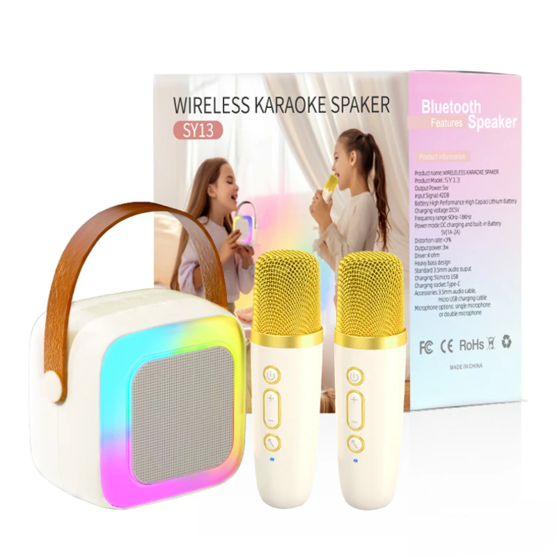 SY13 Bluetooth Karaoke Machine Portable 5.3 PA Speaker System with 1-2 Wireless Microphones Home Family Singing Children's Gifts
SY13 Bluetooth Karaoke Machine Portable 5.3 PA Speaker System with 1-2 Wireless Microphones Home Family Singing Children's Gifts