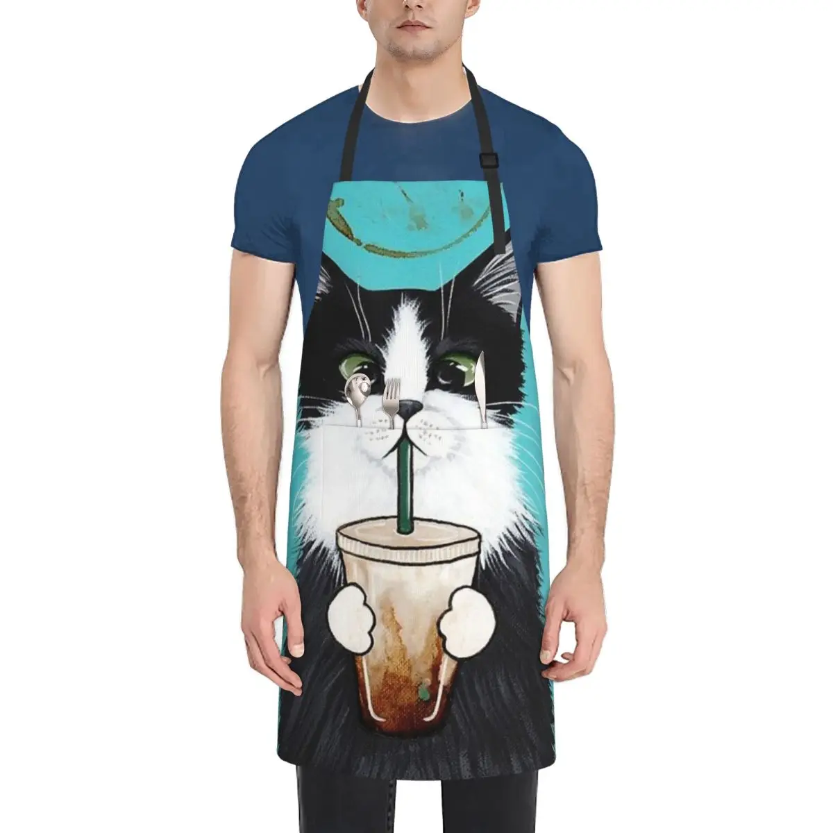 Tuxedo Cat With Iced Coffee Waterproof Kitchen Apron For Women/Men With Pockets Work Restaurant Shop Waiter Work Uniform
Tuxedo Cat With Iced Coffee Waterproof Kitchen Apron For Women/Men With Pockets Work Restaurant Shop Waiter Work Uniform