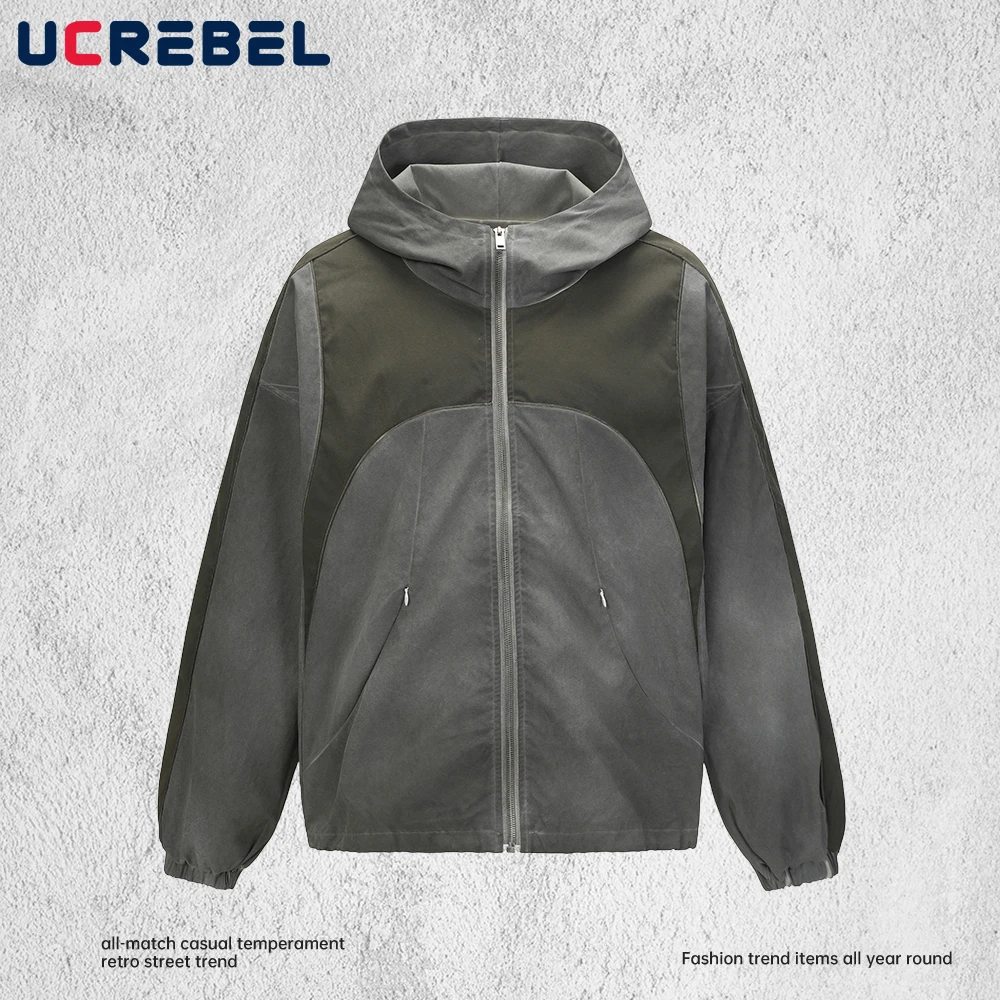 Washed Distressed Hooded Jacket Mens Patchwork Autumn High Street Loose Raglan Long Sleeve Outerwear Man
Washed Distressed Hooded Jacket Mens Patchwork Autumn High Street Loose Raglan Long Sleeve Outerwear Man