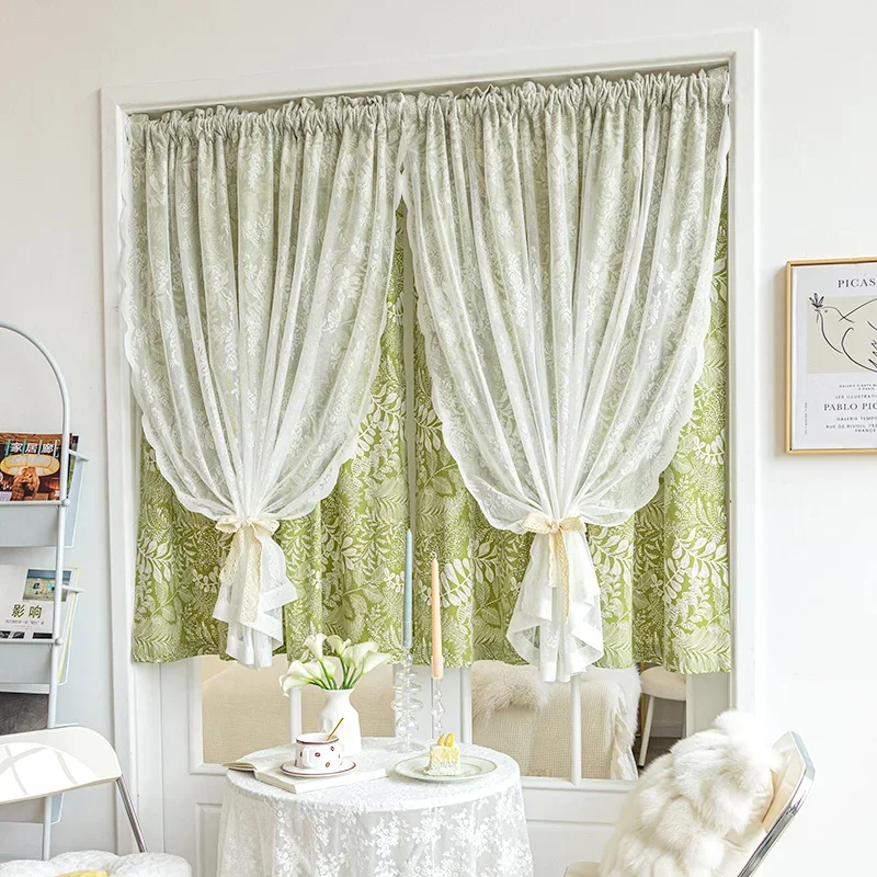 1Piece,Green Plant Floral with White Lace Double Layer Curtains for Bedroom, Kitchen Short Curtains Partition Dust Drapes Decor
1Piece,Green Plant Floral with White Lace Double Layer Curtains for Bedroom, Kitchen Short Curtains Partition Dust Drapes Decor