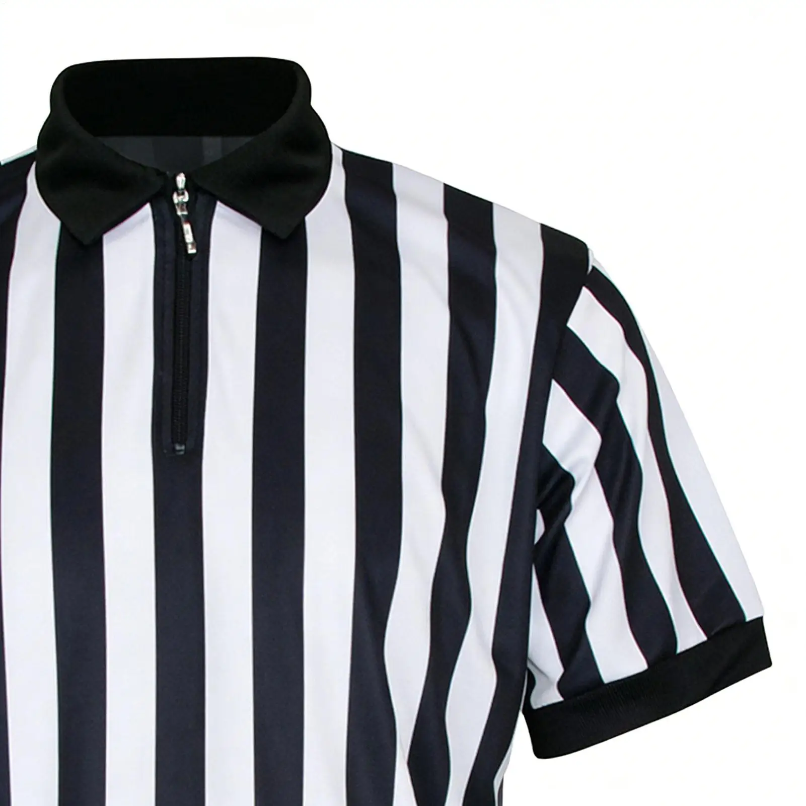 Referee Costume Black White Stripes Uniform Costume Short Sleeve V-Neck Football Referee Shirt With Pants For Soccer Basketball
Referee Costume Black White Stripes Uniform Costume Short Sleeve V-Neck Football Referee Shirt With Pants For Soccer Basketball