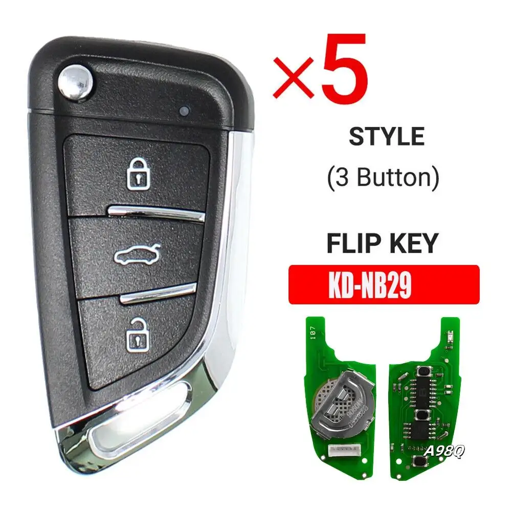 5Pcs KEYDIY NB29 Universal 3 Button NB KD Remote Car Key For KD900/KD-X2 Key KD MINI/ KD-MAX Programmer For BMW Style
5Pcs KEYDIY NB29 Universal 3 Button NB KD Remote Car Key For KD900/KD-X2 Key KD MINI/ KD-MAX Programmer For BMW Style