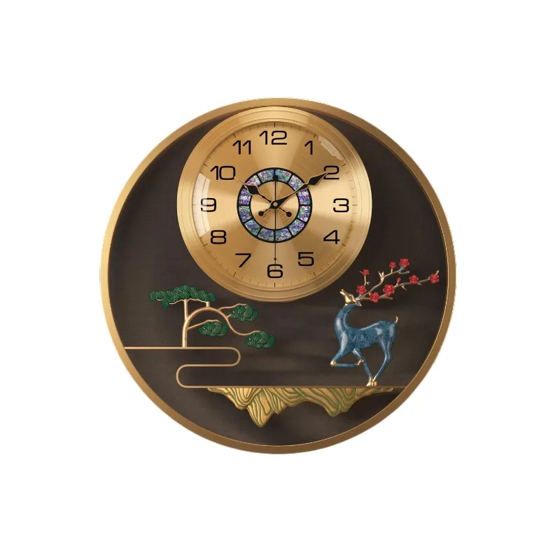 Chinese brass wall clock living room clock household wall hanging atmosphere
Chinese brass wall clock living room clock household wall hanging atmosphere