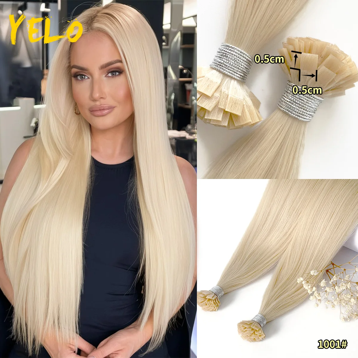 Fusion Mini Flat Tip Keratin Small Size 0.5*0.5 CM Pre-Bonded Straight Remy Human Hair Extension #1001 Natural Hair K Tip Hair
Fusion Mini Flat Tip Keratin Small Size 0.5*0.5 CM Pre-Bonded Straight Remy Human Hair Extension #1001 Natural Hair K Tip Hair