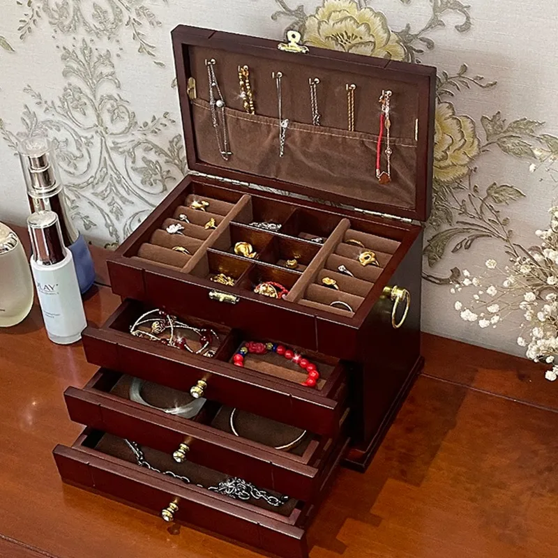 Solid Wood Jewelry Box Large Capacity Jewellery Boxes Luxury with Lock Jewelry Cases Ring Bracelet Necklace Casket for Jewellery
Solid Wood Jewelry Box Large Capacity Jewellery Boxes Luxury with Lock Jewelry Cases Ring Bracelet Necklace Casket for Jewellery