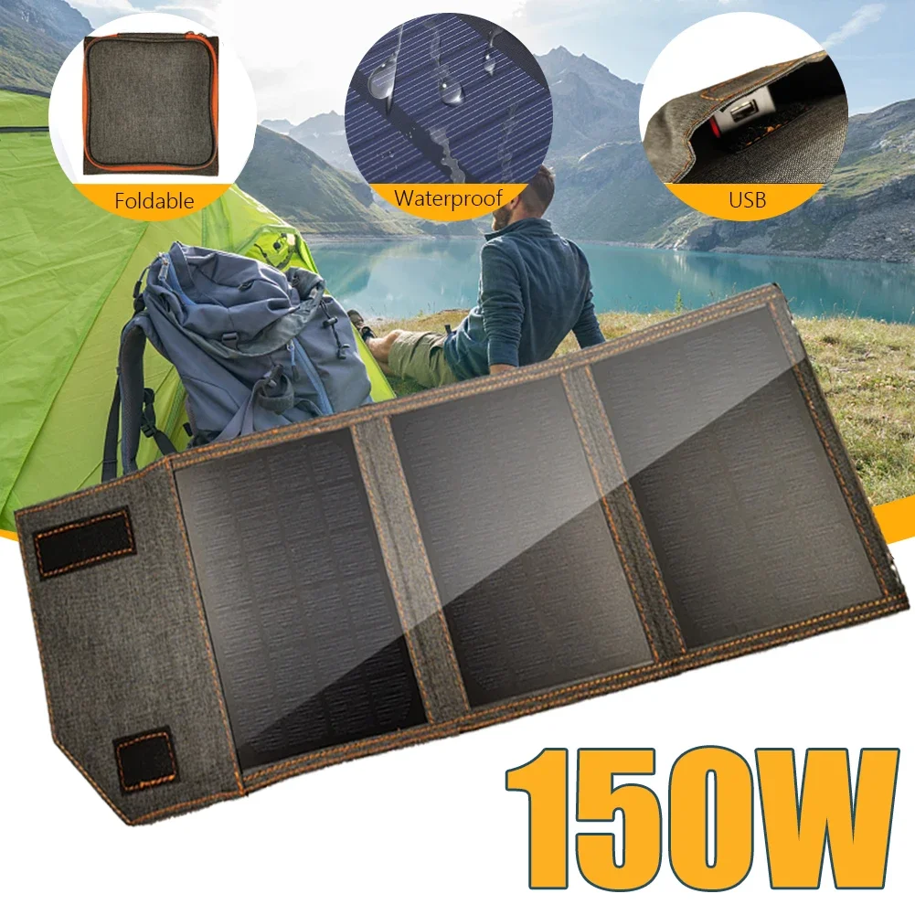 150W Folding Solar Panel Fast Charge 5V 2.5A Waterproof Sunpower Outdoor Bag for Mobile Phone Power Bank Camping Hiking 3/4Fold
150W Folding Solar Panel Fast Charge 5V 2.5A Waterproof Sunpower Outdoor Bag for Mobile Phone Power Bank Camping Hiking 3/4Fold