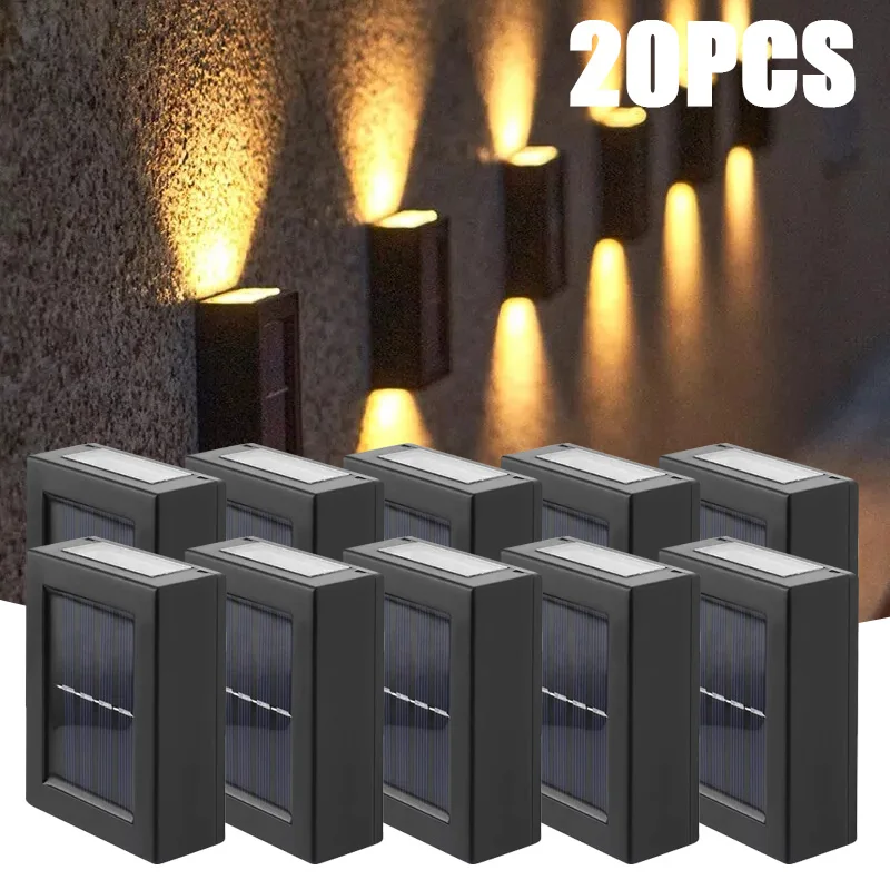 20pcs 6/8LED Solar Wall Lamp Outdoor Waterproof Up and Down Lighting Garden Decoration Solar Light Stairs Fence Sunlight Lamp
20pcs 6/8LED Solar Wall Lamp Outdoor Waterproof Up and Down Lighting Garden Decoration Solar Light Stairs Fence Sunlight Lamp
