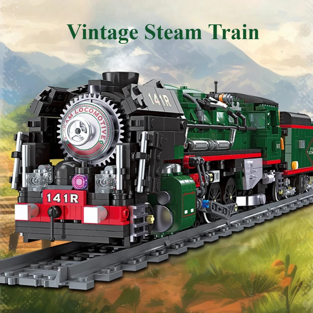Retro Steam Train 141R Building Bricks MOC Assembly Model Desktop Ornament Gift Set For Boys Adults For Christmas Celebrations
Retro Steam Train 141R Building Bricks MOC Assembly Model Desktop Ornament Gift Set For Boys Adults For Christmas Celebrations