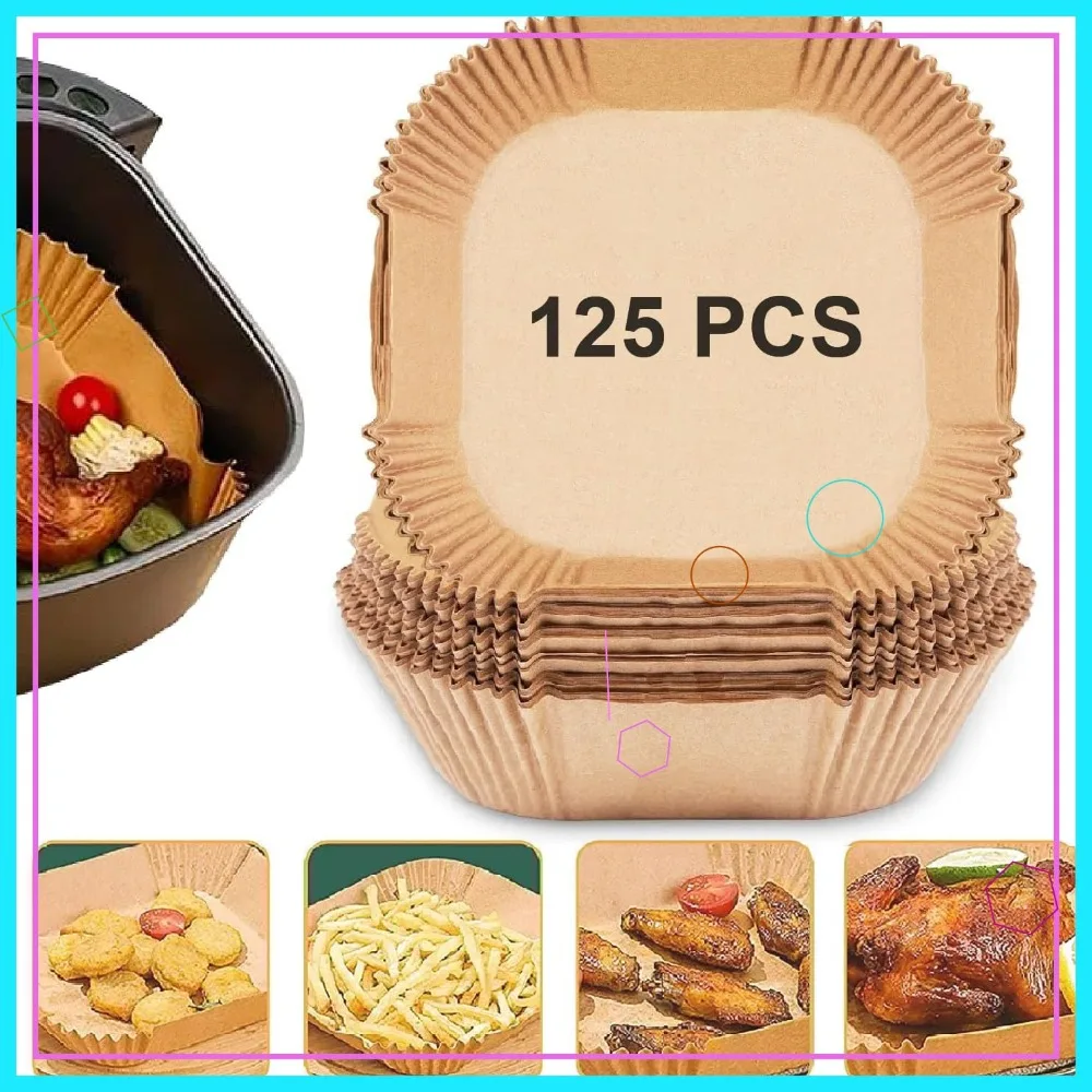 125PCS Air Fryer Paper Liners, Non-stick Disposable Baking Parchment, Oil-proof & Water-proof, 8 Inch Square
125PCS Air Fryer Paper Liners, Non-stick Disposable Baking Parchment, Oil-proof & Water-proof, 8 Inch Square