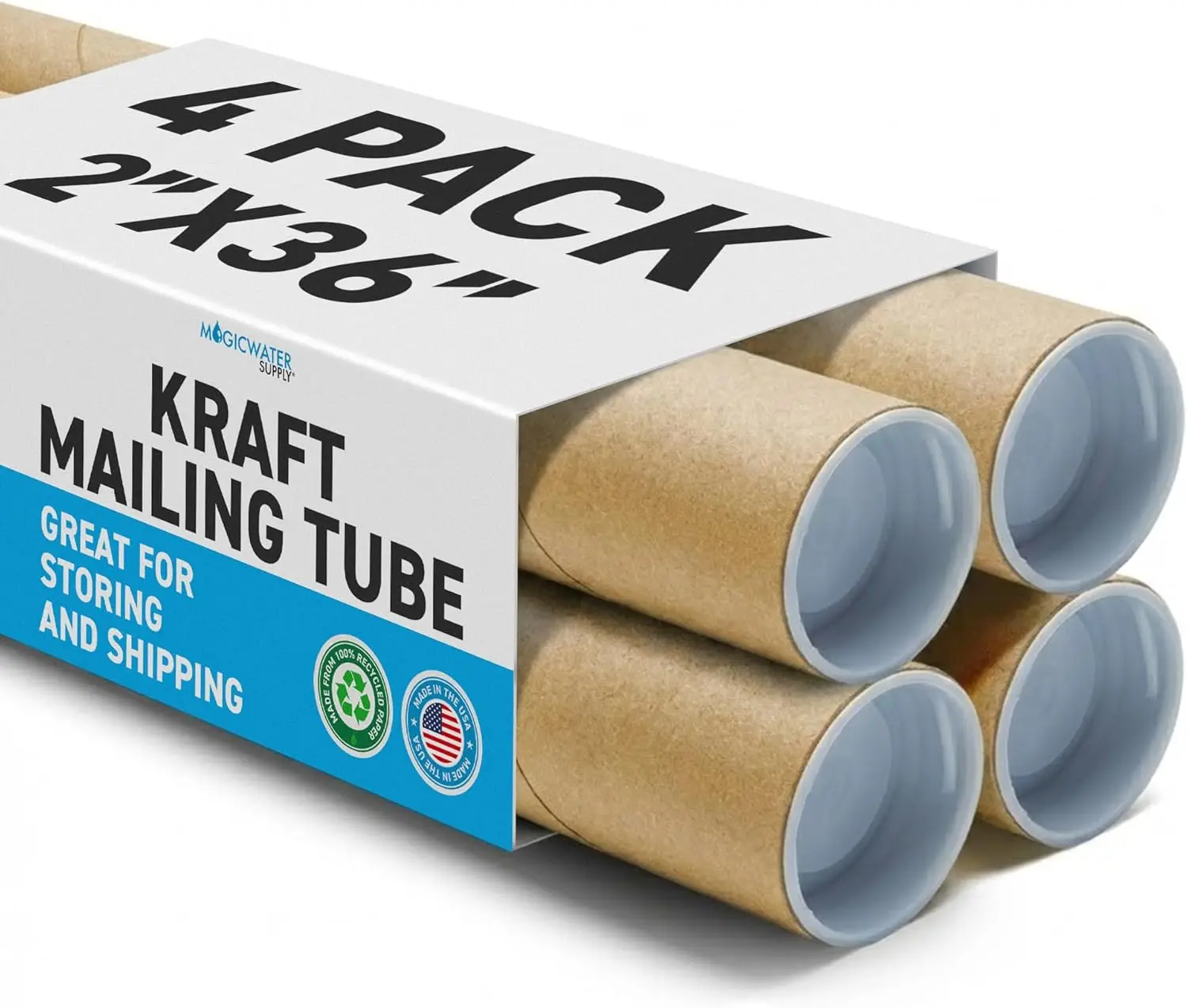 2x36in Kraft Mailing Tubes - 4 Pack for Posters, Art, Documents
2x36in Kraft Mailing Tubes - 4 Pack for Posters, Art, Documents