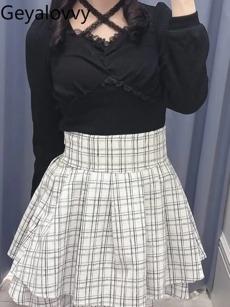 Оригинальный кружевной эластичный пуловер Sweet Girl, вязаная футболка с длинными рукавами, весна-осень, новые универсальные облегающие однотонные топы 
Оригинальный кружевной эластичный пуловер Sweet Girl, вязаная футболка с длинными рукавами, весна-осень, новые универсальные облегающие однотонные топы