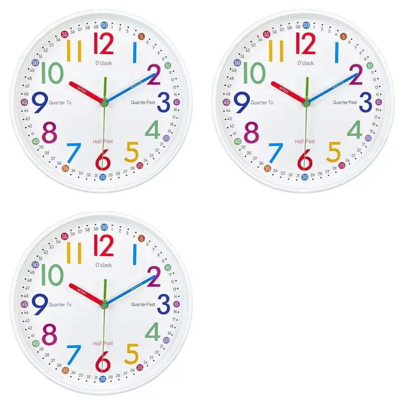 Обучающие часы ABMS-3X для детей — легко усваивают время, понимают его,рассуждающие способом, что такое время, не издающие тикания, на батарейках, бесшумные, красочные, для обучения чтению времени
Обучающие часы ABMS-3X для детей — легко усваивают время, понимают его,рассуждающие способом, что такое время, не издающие тикания, на батарейках, бесшумные, красочные, для обучения чтению времени