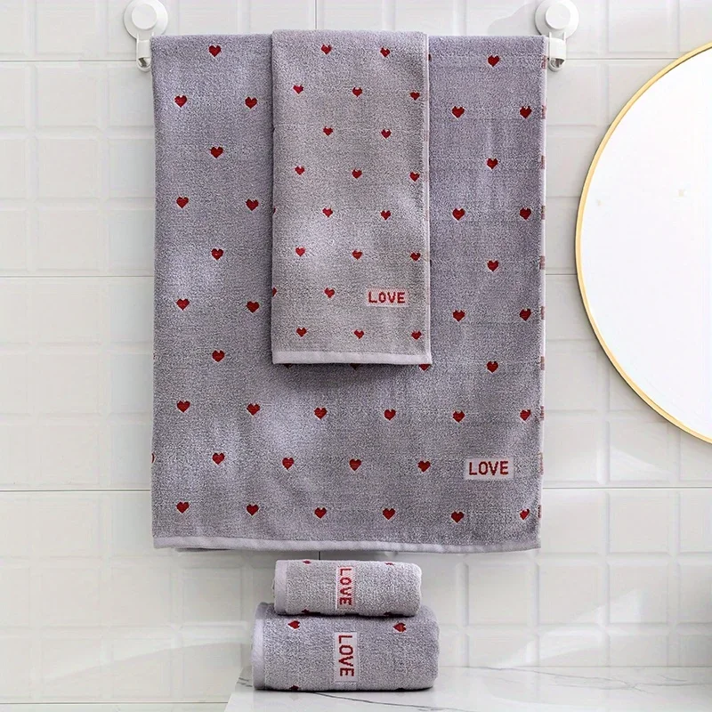 1pc Cotton Bath Towel Heart Pattern Skin Friendly Bath Towel Absorbent Quick Drying Super Soft Thickened for Home Bathroom
1pc Cotton Bath Towel Heart Pattern Skin Friendly Bath Towel Absorbent Quick Drying Super Soft Thickened for Home Bathroom