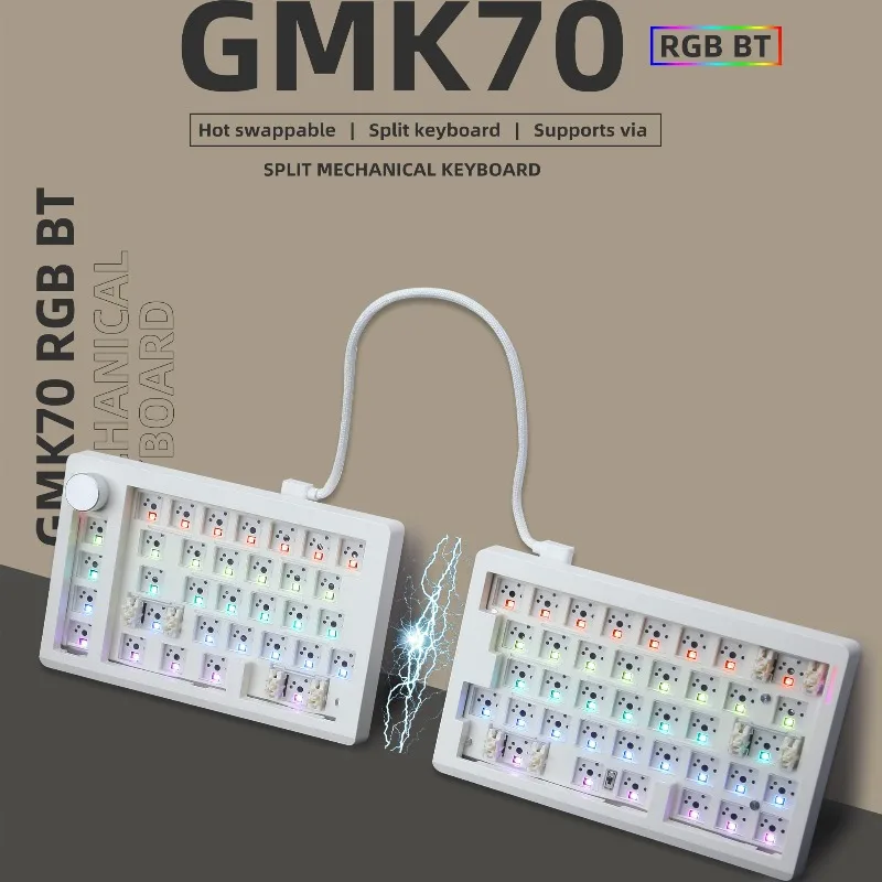 GMK70 3 Mode Split Keyboard Kit Customized RGB Hot Swap Ergonomics Mechanical Split Keyboard Gamer Keyboard Supports QMK/VIA
GMK70 3 Mode Split Keyboard Kit Customized RGB Hot Swap Ergonomics Mechanical Split Keyboard Gamer Keyboard Supports QMK/VIA