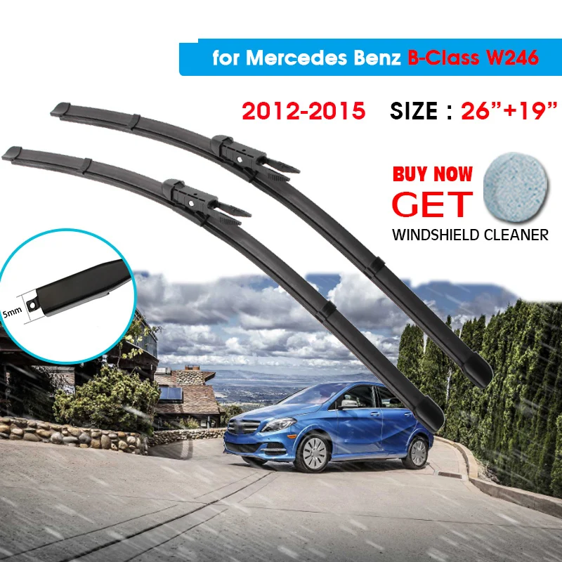Car Wiper Blade For Mercedes B-Class W246 26"+19" 2012-2015 Auto Windscreen Windshield Wipers Blades Window Fit Pinch Tab Arm
Car Wiper Blade For Mercedes B-Class W246 26"+19" 2012-2015 Auto Windscreen Windshield Wipers Blades Window Fit Pinch Tab Arm