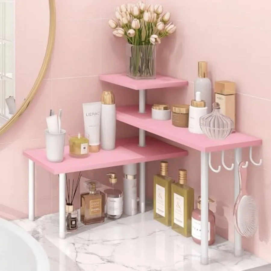 3-Tier Counter Organizer Shelf for Bathroom, Corner Shelf for Countertop, Over Sink, Make Up, Drer Table, Desktop - Pink
3-Tier Counter Organizer Shelf for Bathroom, Corner Shelf for Countertop, Over Sink, Make Up, Drer Table, Desktop - Pink