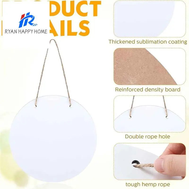 5 Pcs 10In Round Sublimation Door Hanger Blanks White Hardboard MDF Blanks Wall Hanging For Heat Press Machine Printing
5 Pcs 10In Round Sublimation Door Hanger Blanks White Hardboard MDF Blanks Wall Hanging For Heat Press Machine Printing