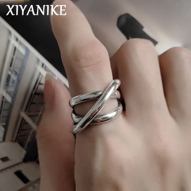 Винтажное кольцо XIYANIKE для женщин и пар, серебристого цвета, креативное простое кольцо ручной работы, украшения для вечеринок
Винтажное кольцо XIYANIKE для женщин и пар, серебристого цвета, креативное простое кольцо ручной работы, украшения для вечеринок