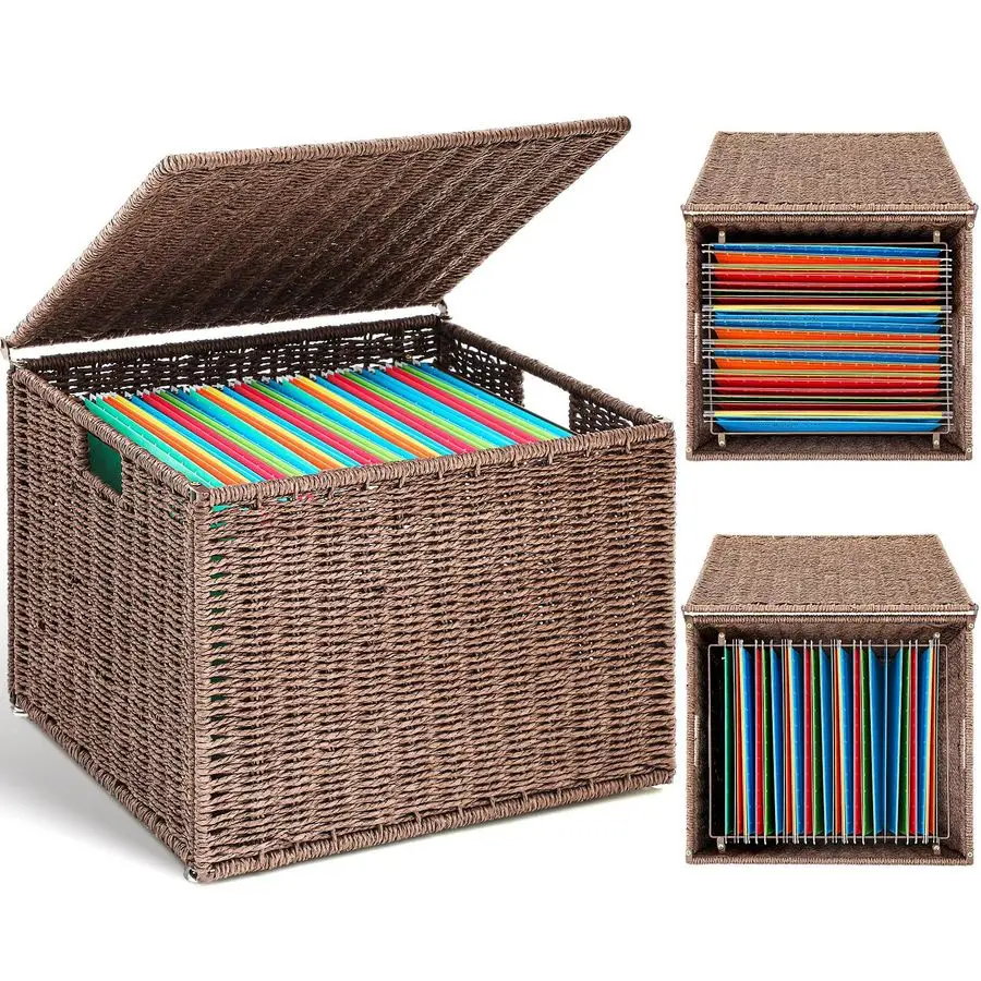 Large Decorative File Box 18 x 16 x 13 in Wicker Seagrass File Basket Organizer for Letter Legal Size Hand Woven Hanging Filing
Large Decorative File Box 18 x 16 x 13 in Wicker Seagrass File Basket Organizer for Letter Legal Size Hand Woven Hanging Filing
