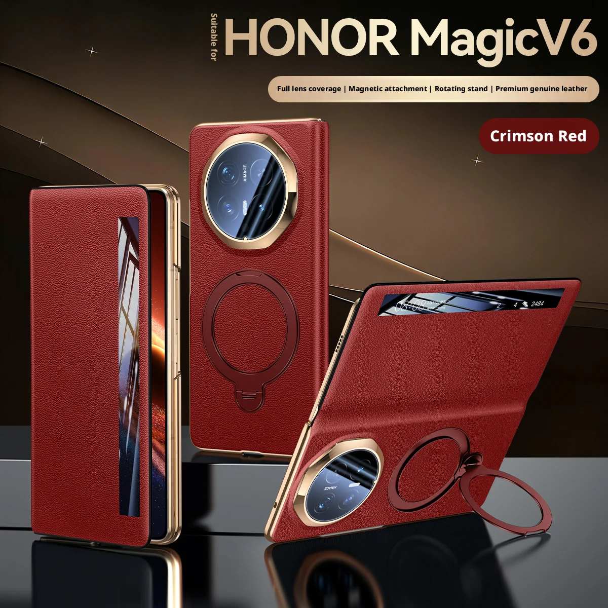 Premium Genuine Leather Case For Honor Magic V6 360° Rotating Stand Smart Window Answer Calls Lens Protective Cover
Premium Genuine Leather Case For Honor Magic V6 360° Rotating Stand Smart Window Answer Calls Lens Protective Cover