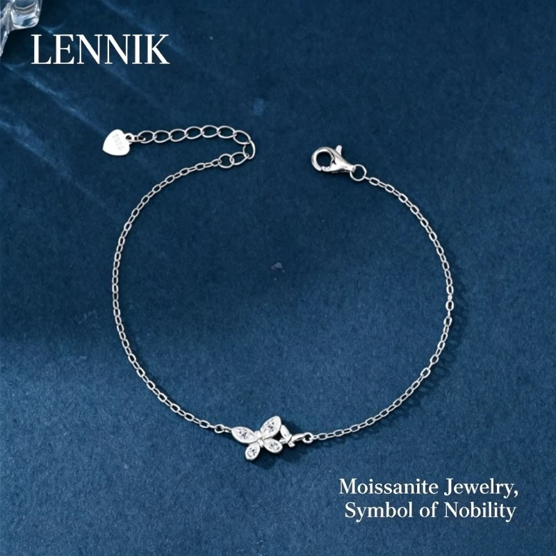 LENNIK Women Niche Light Luxury S925 Silver Bracelet Butterfly Floral Design Teardrop Moissanite Dainty Daily Wrist Jewelry Gift
LENNIK Women Niche Light Luxury S925 Silver Bracelet Butterfly Floral Design Teardrop Moissanite Dainty Daily Wrist Jewelry Gift