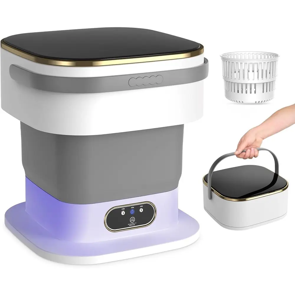 Мини-стиральная машина 15 л с отжимной корзиной и 3 режимами глубокой очистки, складная мини-стиралка для квартир, общежитий, кемпинга (серая)
Мини-стиральная машина 15 л с отжимной корзиной и 3 режимами глубокой очистки, складная мини-стиралка для квартир, общежитий, кемпинга (серая)