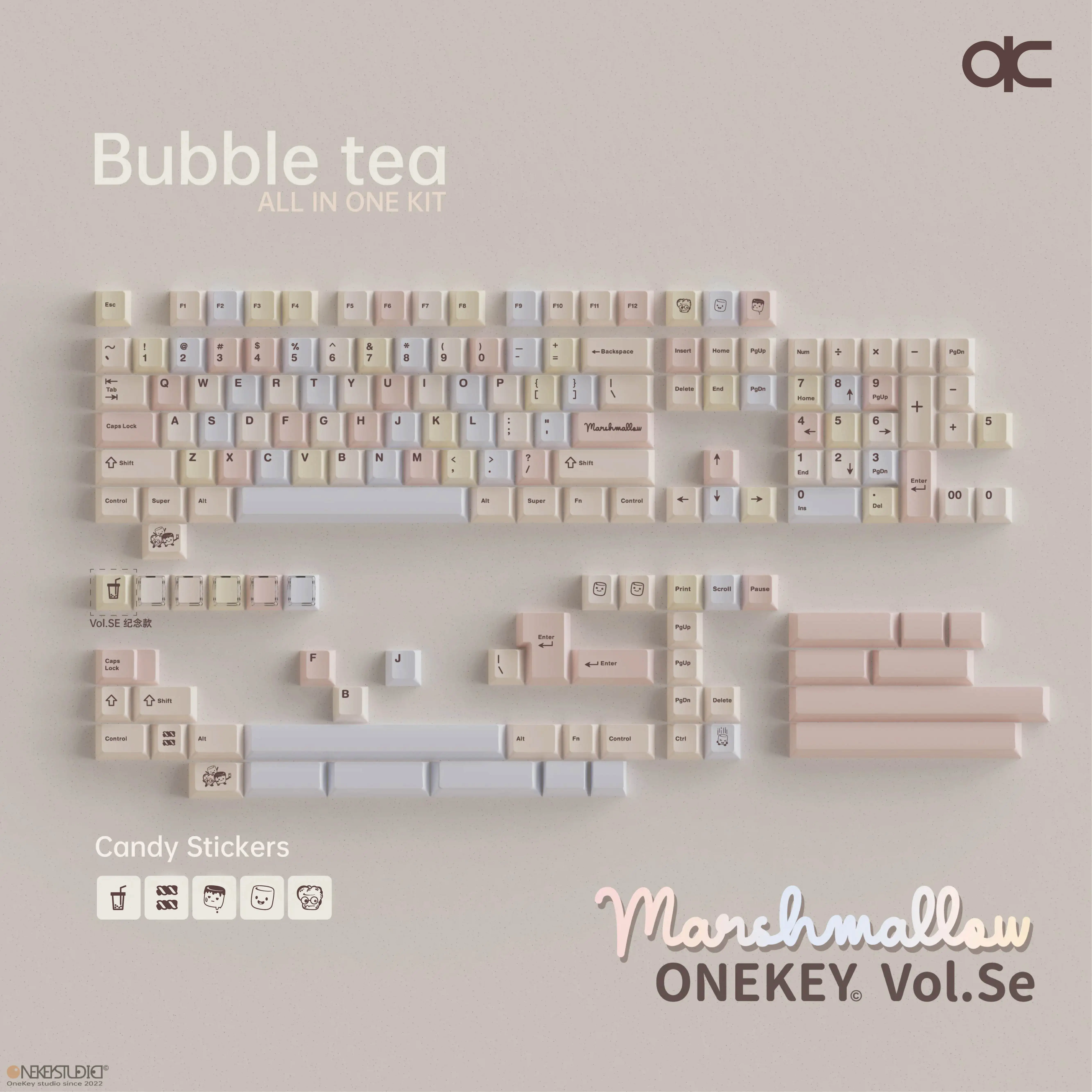 Qwertykeys ONEKEY Marshmallow PBT Dye Sub Mechanical Keyboard Keycaps Cherry Profile DIY Keyboard
Qwertykeys ONEKEY Marshmallow PBT Dye Sub Mechanical Keyboard Keycaps Cherry Profile DIY Keyboard