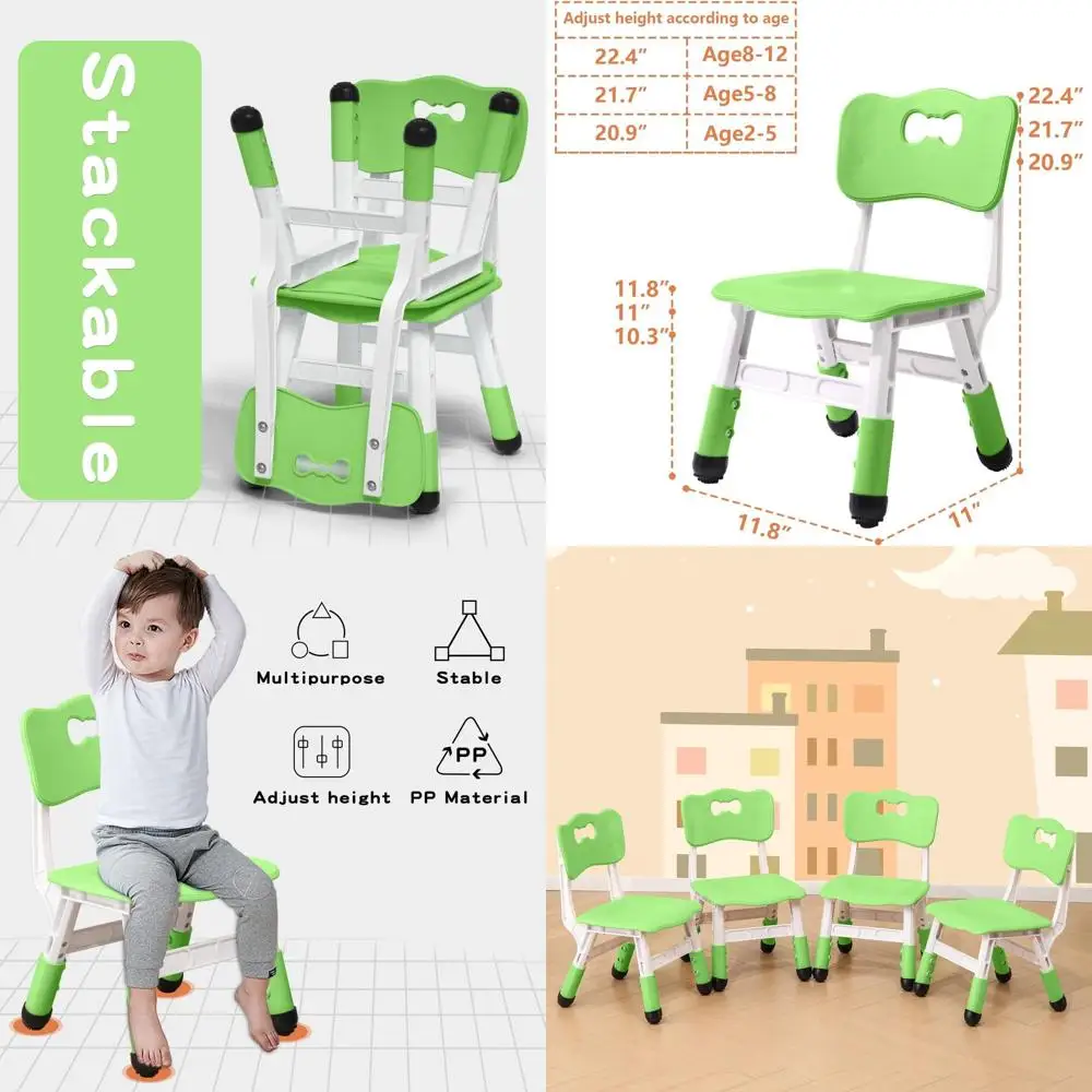 Набор из 4 регулируемых по высоте детских стульев, синий, идеально подходит для игровых комнат, школ, детских садов и дома, моющийся, с поддержкой
Набор из 4 регулируемых по высоте детских стульев, синий, идеально подходит для игровых комнат, школ, детских садов и дома, моющийся, с поддержкой