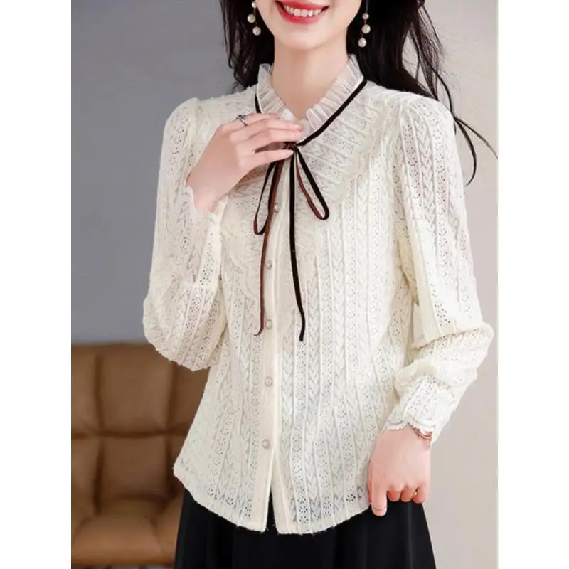 Autumn Winter Women Korean Fashion Ruffle Lace Shirt Office Lady Elegant Chic Commute Blouse Solid Long Sleeve Slim Tops TT720
Autumn Winter Women Korean Fashion Ruffle Lace Shirt Office Lady Elegant Chic Commute Blouse Solid Long Sleeve Slim Tops TT720