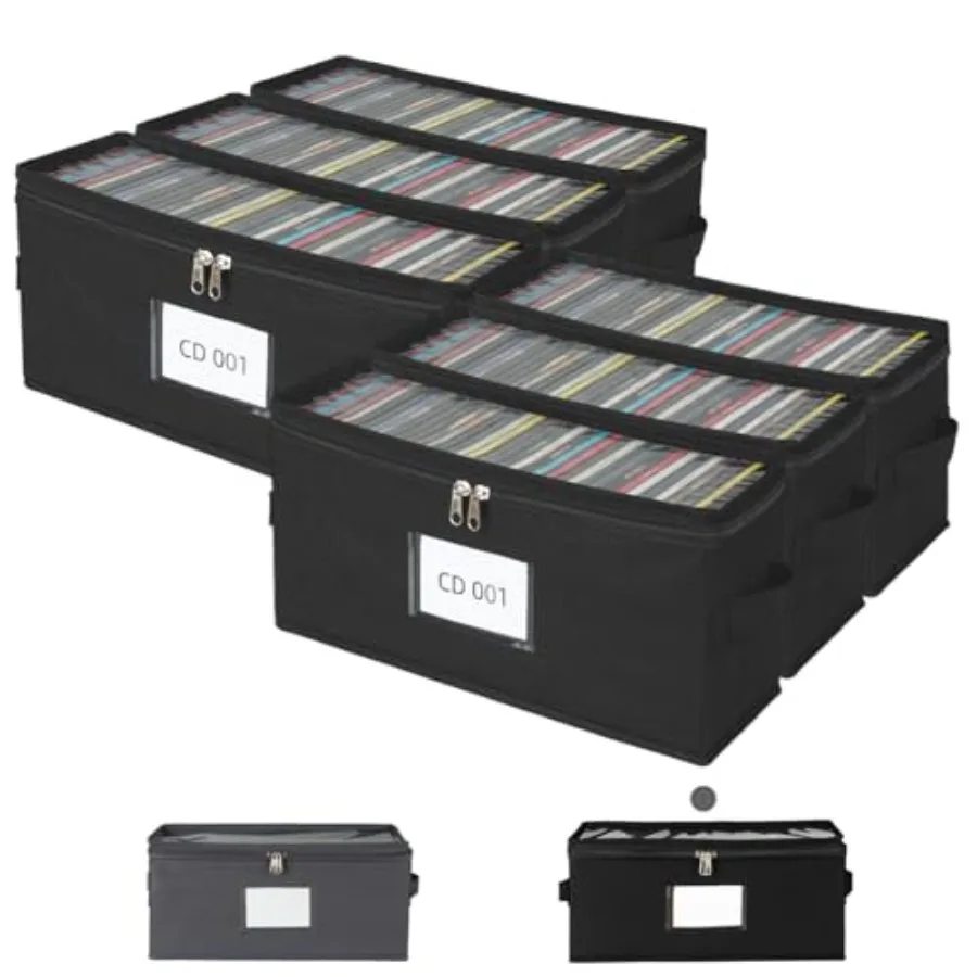 6 Pack Fabric CD Storage Box with Clear PVC Lid Holds 35 Standard CD Cases Zipper Closure for Dust Protection Portable CD Organ
6 Pack Fabric CD Storage Box with Clear PVC Lid Holds 35 Standard CD Cases Zipper Closure for Dust Protection Portable CD Organ