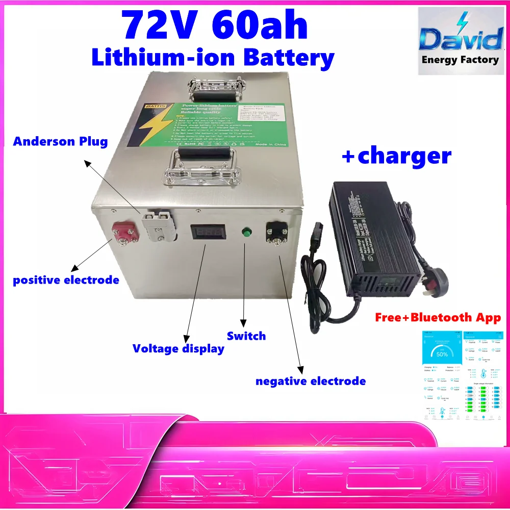 high capacity 72v 60Ah li-ion no 72v 80ah lithium for 3000w bicycle battery bike tricycle motorhome inverter +10A charger
high capacity 72v 60Ah li-ion no 72v 80ah lithium for 3000w bicycle battery bike tricycle motorhome inverter +10A charger