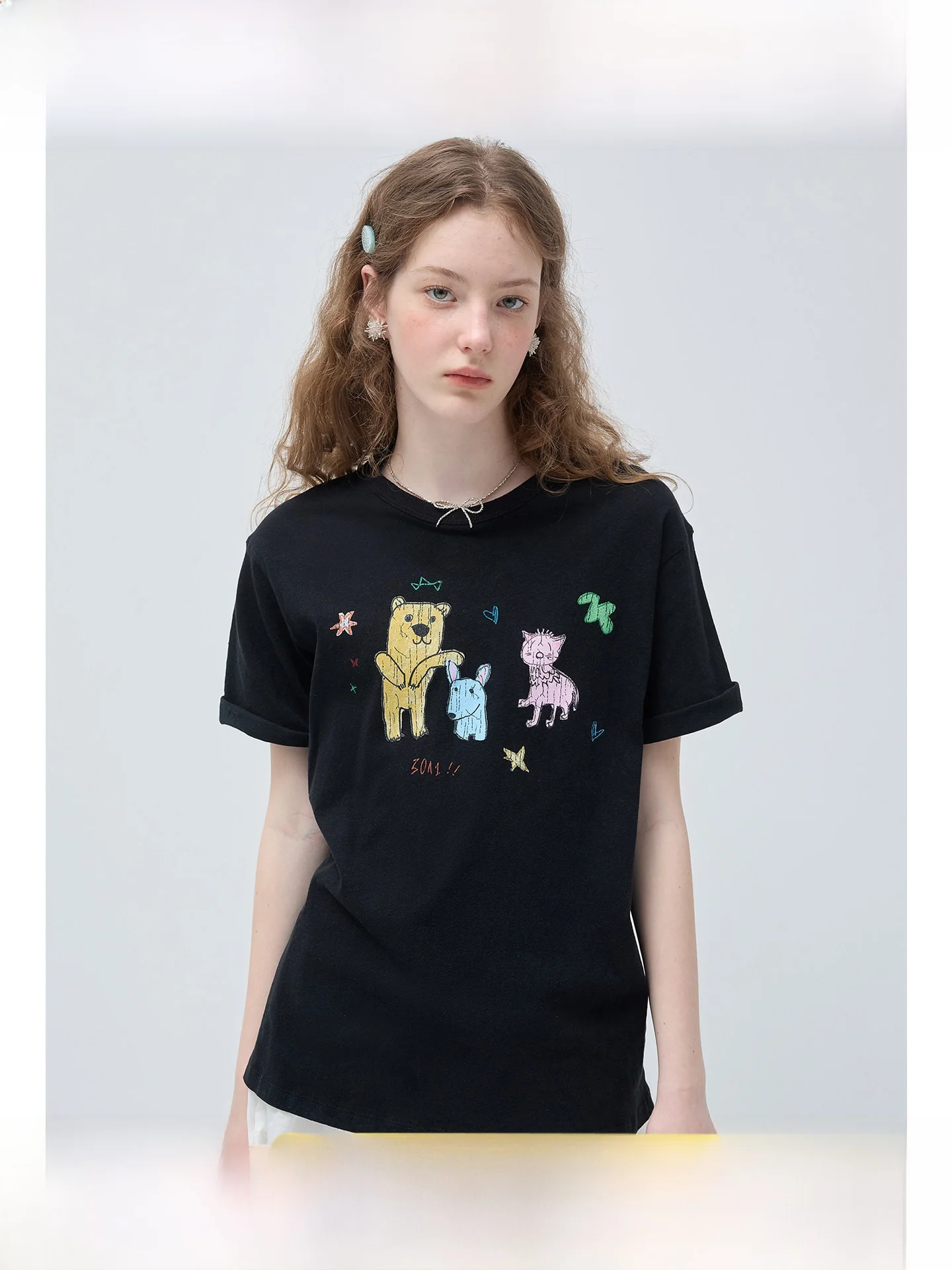 Large Size Women's round Neck T-Shirt Graffiti Print Loose Short Sleeve Summer Slimming Top Comfortable Breathable Korean Style
Large Size Women's round Neck T-Shirt Graffiti Print Loose Short Sleeve Summer Slimming Top Comfortable Breathable Korean Style