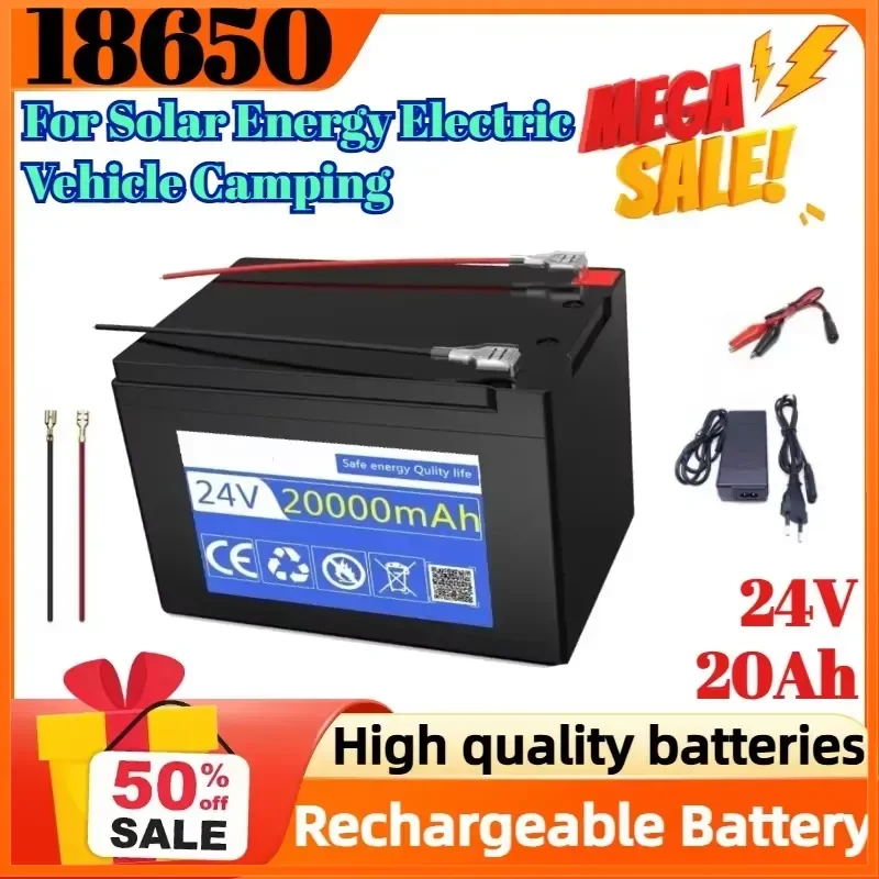 24V 20Ah 18650 Lithium Battery Pack Rechargeable Battery for Solar Energy Electric Vehicle Camping Battery 25.2v2A Charger
24V 20Ah 18650 Lithium Battery Pack Rechargeable Battery for Solar Energy Electric Vehicle Camping Battery 25.2v2A Charger